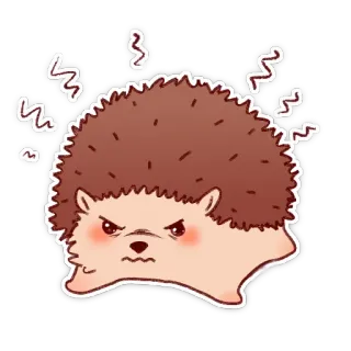 😡 ouriço, zangado, desenho animado, animal, espinhoso telegram sticker