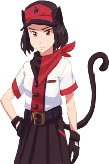 🙁 anime, dibujos animados, personaje, femenino, chica, estrella roja whatsapp sticker