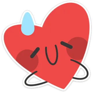 ❤️ cuore, cartone animato, sudore, emoji, adesivo whatsapp sticker
