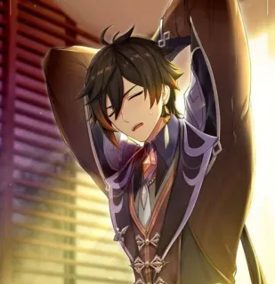 🍵 Zhongli Genshin Impact Anime, Genshin Impact, Zhongli, Postać, Gra, Męski telegram sticker