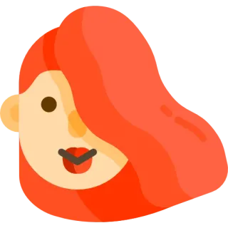 ♍️ dibujos animados, emoji, cara, persona, mujer, pelo rojo telegram sticker