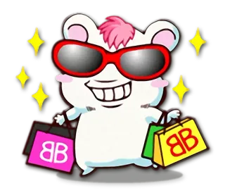 😎 hámster, compras, gafas de sol, dibujos animados, lindo, brillante whatsapp sticker