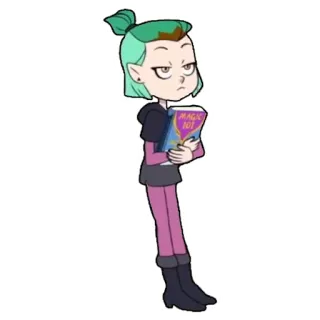 😐 Amity Blight The Owl House Magic 101 cartoon, witch, magic, book, amity blight, the owl house telegram sticker