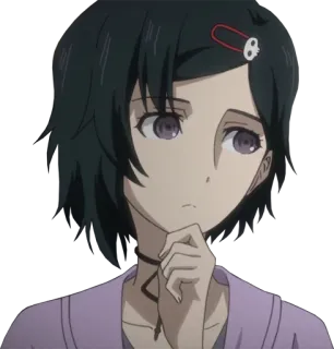 🤔 Kiryu Moeka Steins;Gate 애니메이션, 캐릭터, 여자, 키류 모에카, 슈타인즈 게이트 telegram sticker