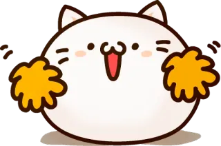 🤡 kucing, bersorak, kawaii, imut, hewan, bahagia telegram sticker