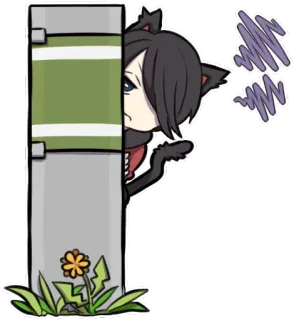 👀 Katze, Anime, Kawaii, Süß, Gucken, Aufkleber, Cartoon telegram sticker