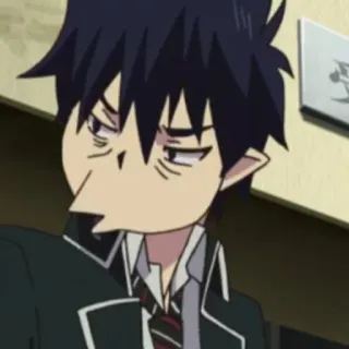 😒 Rin Okumura Blue Exorcist Anime, Desenho animado, Cara engraçada, Blue Exorcist, Rin Okumura telegram sticker
