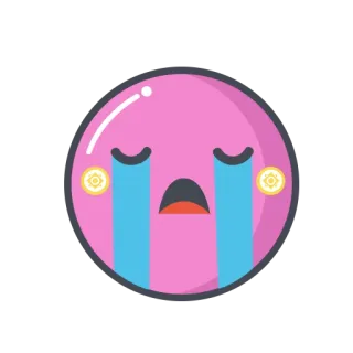 😓 emoji, piangere, triste, faccia, rosa, emoticon telegram sticker
