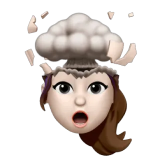 🤯 choqué, emoji, explosion, surpris, femme telegram sticker
