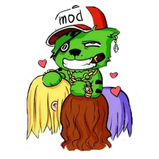 😁 mod 漫画, ギャング, キャラクター, 帽子, ブリンブリン, 動物, クール, スタイル telegram sticker