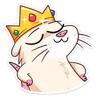 👸 หนู, มงกุฎ, น่ารัก, สัตว์, การ์ตูน, สติกเกอร์ telegram sticker