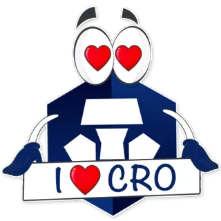 😍 I ❤️ CRO coração, cripto, CRO, amor, mascote telegram sticker
