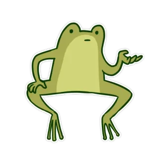 😕 frog, meme, cartoon, sticker, animal, funny telegram sticker