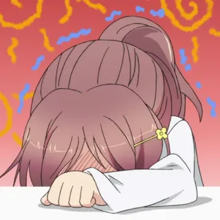 📉 anime, kartun, frustrasi, emosional, kesal whatsapp sticker