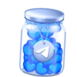 ❤️ barattolo, Telegram, cuori, blu, amore, social media telegram sticker