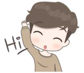 👋 Hi! saludo, hola, saludos, saludando, chibi, lindo telegram sticker