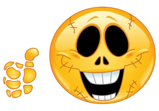 👻 emoji, skeleton, thumbs up, halloween, scary, stitches telegram sticker