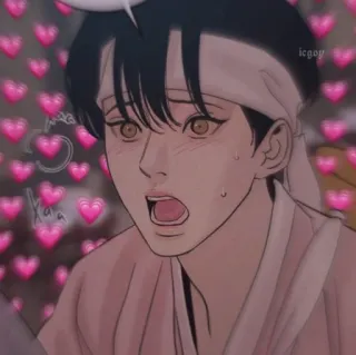 🌟 anime, cartoon, hearts, love, cute, fanart telegram sticker