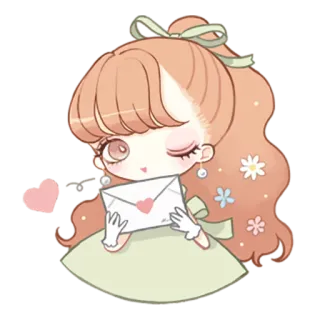 💌 动漫, 女孩, 可爱, 爱, 信, 可爱, 卡通 telegram sticker