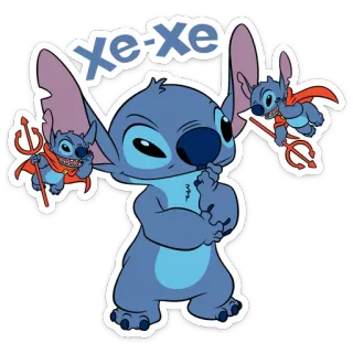 😈 Stitch Xe-xe мультик, инопланетянин, дьявол, Стич, Лило и Стич, милый, смешной whatsapp sticker