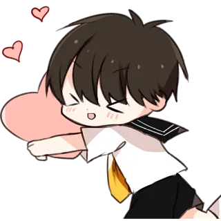 🥰 Anime, Kawaii, Słodkie, Miłość, Serce, Chibi whatsapp sticker