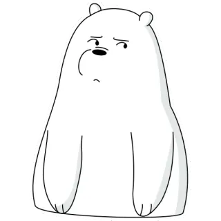 🙁 Ice Bear We Bare Bears dibujos animados, oso, oso polar, We Bare Bears, Ice Bear telegram sticker