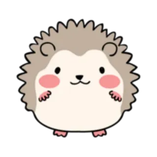 🙂 erizo, animal, lindo, pegatina, dibujo animado telegram sticker