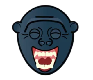 🦍 หน้า, ยิ้ม, รอยยิ้ม, การ์ตูน telegram sticker