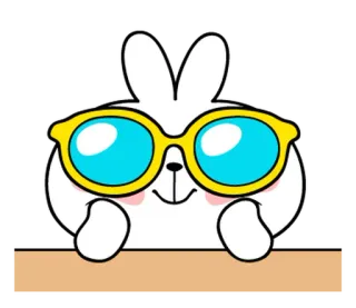 🌼 coelho, óculos, desenho animado, animal, fofo, personagem telegram sticker