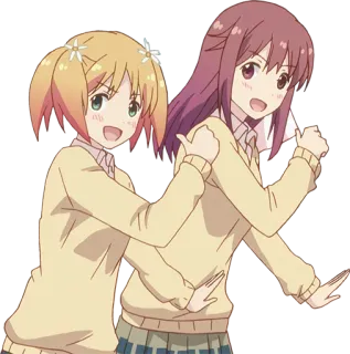 😈 Anime, Meninas, Amigos, Desenho animado, Bonito telegram sticker