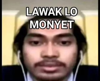 😡 LAWAK LO MONYET Мем, Оскорбление, Выражение, Лицо telegram sticker