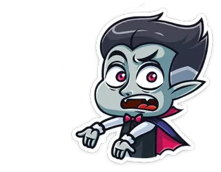 🤗 vampiro, dibujos animados, monstruo, halloween, tenebroso telegram sticker