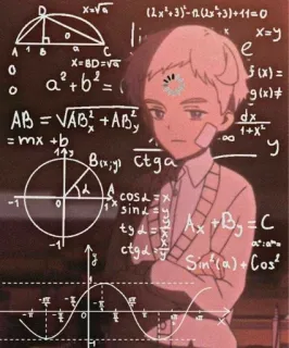 ⁉️ maths, équation, algèbre, géométrie, animé, personnage whatsapp sticker