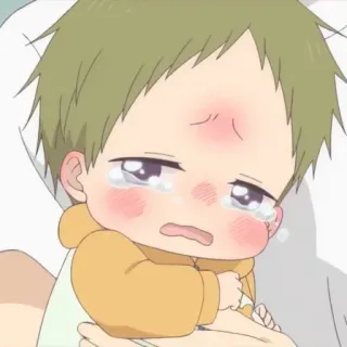 🥯 アニメ, 赤ちゃん, 泣く, 悲しい, 乳児, かわいい whatsapp sticker