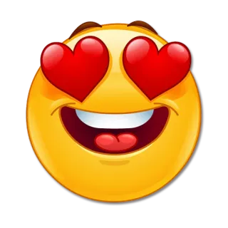 😍 Emoji, Ojos de corazón, Amor, Feliz, Cara sonriente, Afecto whatsapp sticker