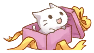 🎁 kucing, anak kucing, hadiah, kotak, kado, lucu, hewan telegram sticker