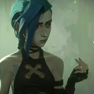 🕳 Jinx Arcane jinx, arcane, league of legends, personaggio, capelli blu telegram sticker