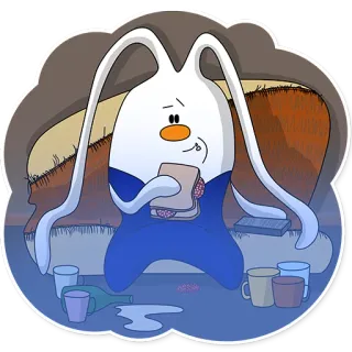 🏠 cartoon, food, sad, drink, lonely, sandwich telegram sticker