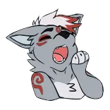 😴 lobo, furry, animal, pegatina, dibujo animado, lindo telegram sticker