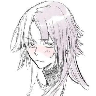 🤍 Anime, Esboço, Personagem, Desenho, Retrato whatsapp sticker