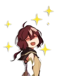 😊 Anime, Carino, Ragazza, Brillantini, Cartone animato, Personaggio, Felice, Sorridendo telegram sticker