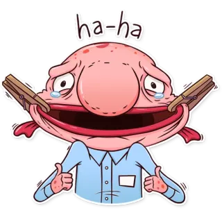 😂 ha-ha dessin animé, poisson-blob, drôle, expression, dessin, clip, haha telegram sticker