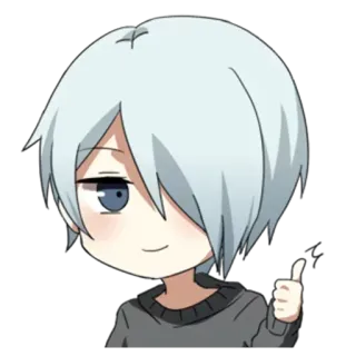 👍 Anime, Kreskówka, Kciuk w górę, Słodkie, Chibi telegram sticker