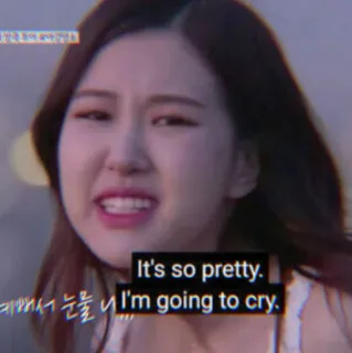 🍹 It's so pretty. I'm going to cry. Rosa, Bonito, Triste, Chorar, Emocional, K-pop telegram sticker