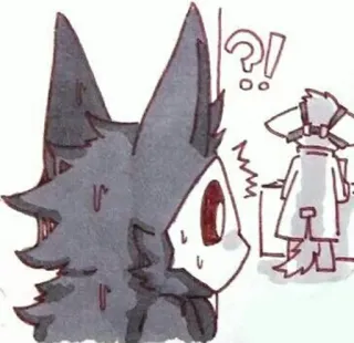 📲 furry, anthro, question mark, confused, sweat telegram sticker
