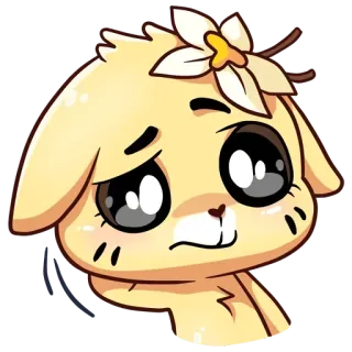 🤔 fofo, animal, coelho, kawaii, desenho animado, flor whatsapp sticker