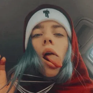 🕸 Billie Eilish promi, sänger, musik, billie eilish, teenager, blaue haare telegram sticker