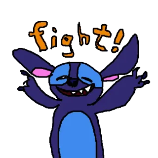 💪 Stitch fight! Stitch, lotta, cartone animato, personaggio, fan art telegram sticker