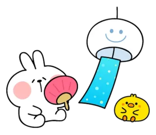 Spoiled Rabbit Summer Photo @moe_sticker_bot telegram stickers