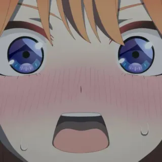 😳 anime, desenho animado, personagem, chocado, corado telegram sticker